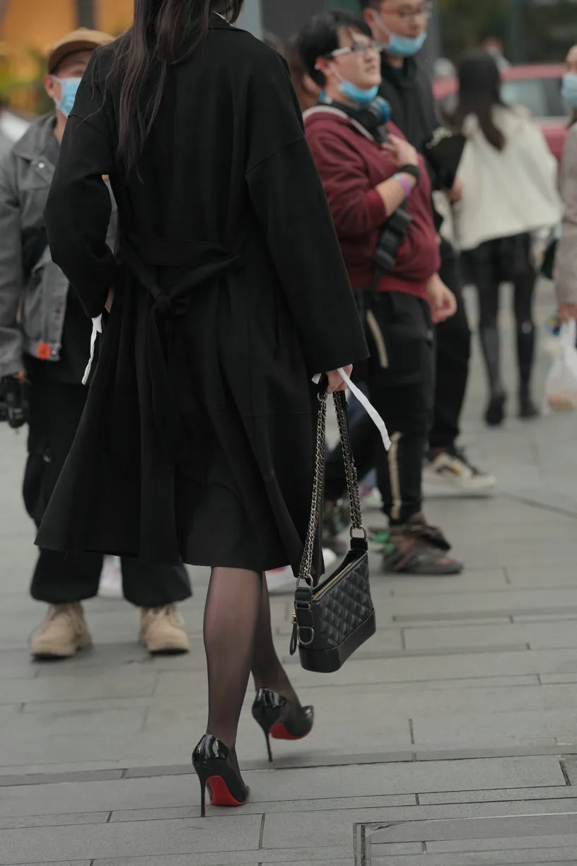 [Mzsock] NO.160 Long legs in black stockings street photography#[105P]-96