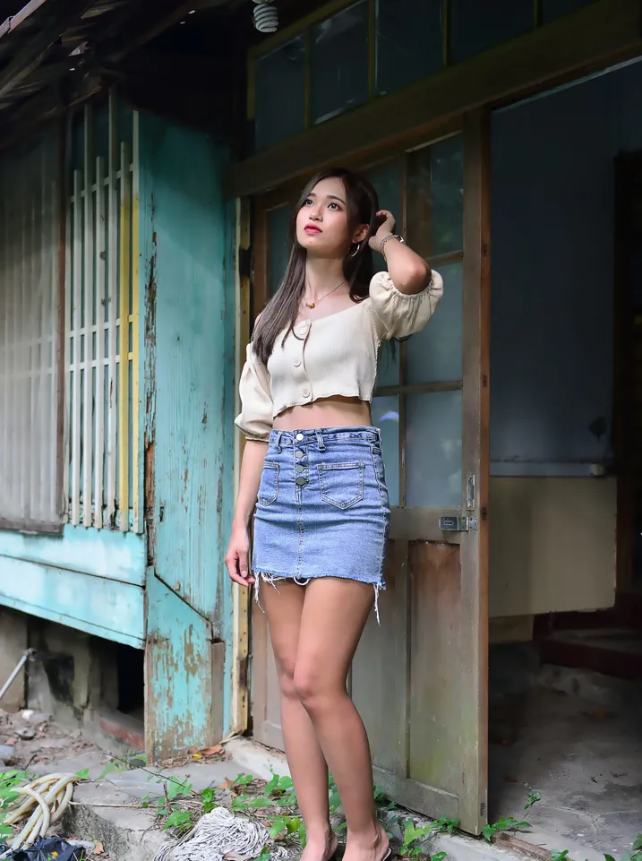 [Mzsock] NO.203 Xu Xiaozhen denim short skirt, high heels and beautiful legs street photography#[73P]-2